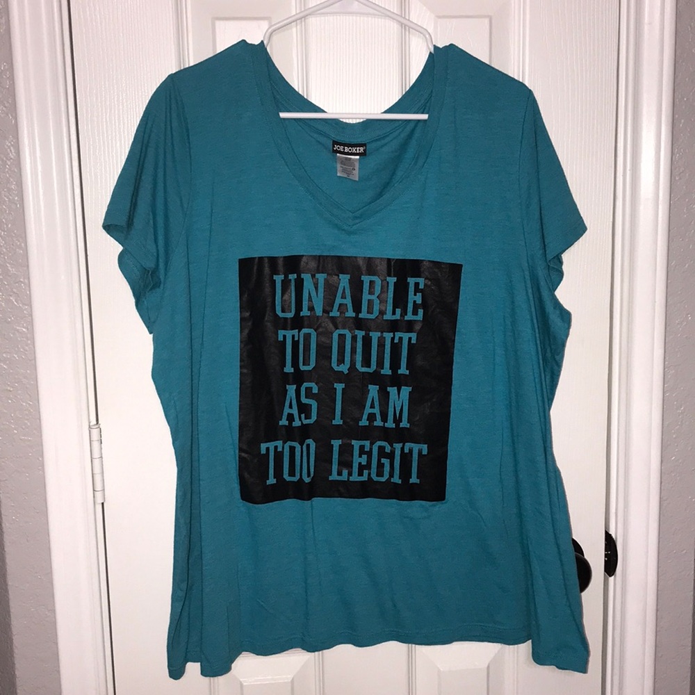 New wo tags Size 3X T Shirt Tee Funny Neck Teal